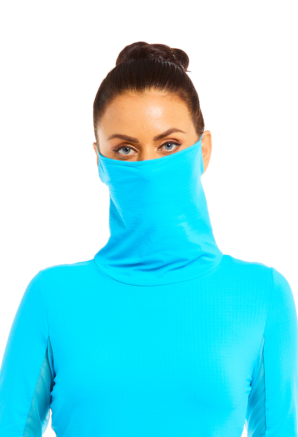 IBKUL-Womens-Convertible-Mock-Mask-47000-Turquoise